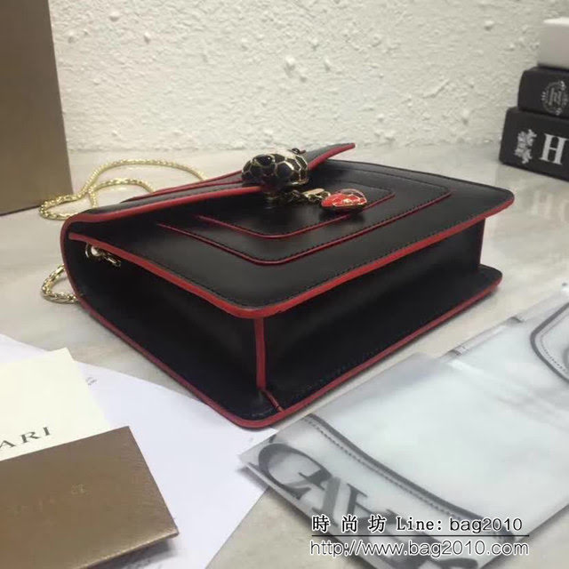 BVLGARI寶格麗 專櫃同歩新款 Serpenti Forever 小牛皮翻蓋包 鏈條單肩斜挎包 34559 FYD1420